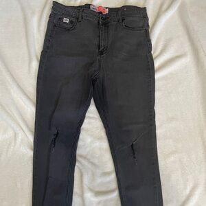 Superdry black distressed skinny jeans